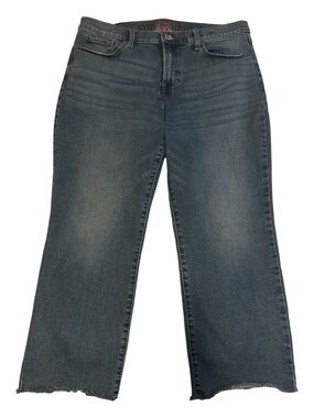 Lucky Brand Sweet Crop Mid Rise Straight Leg Frayed Hem Jeans Sz 14